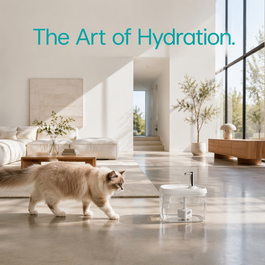 Faucet Fountain Pet Water Dispenser for Cats and Dogs - Large Capacity Silent Automatic Circulation Cooling Water Fountain, No Battery Required - Summer Pet Hydration Station (Gray, Yellow, White)