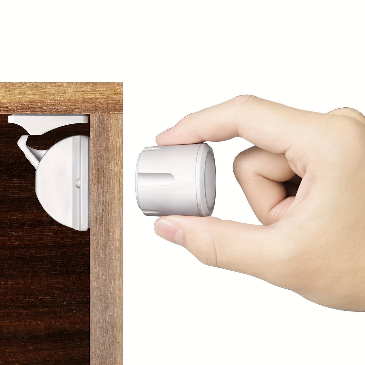 8-Pack Magnetic Child Safety Cabinet Locks with 2 Keys, No Drill Easy-Install Baby Proofing Locks for Cabinet Doors & Drawers, Phthalate-Free, White & Black