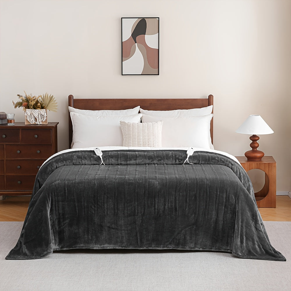 Electric Heated Blanket, Flannel, Extra Large, 8 Temperature Levels, 10-Hour Auto-Off, PTC+NTC Overheat Protection, Machine Washable – Available in Throw, Twin, Full, Queen, and King Sizes