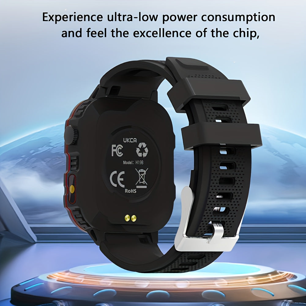Large Screen Smartwatch Compatible with iPhone & Android, Wireless Calling, SMS, Fitness Tracker, Heart Rate Monitor, Remote Camera Control, USB Rechargeable for Men & Women - Modern Design Travel Gift