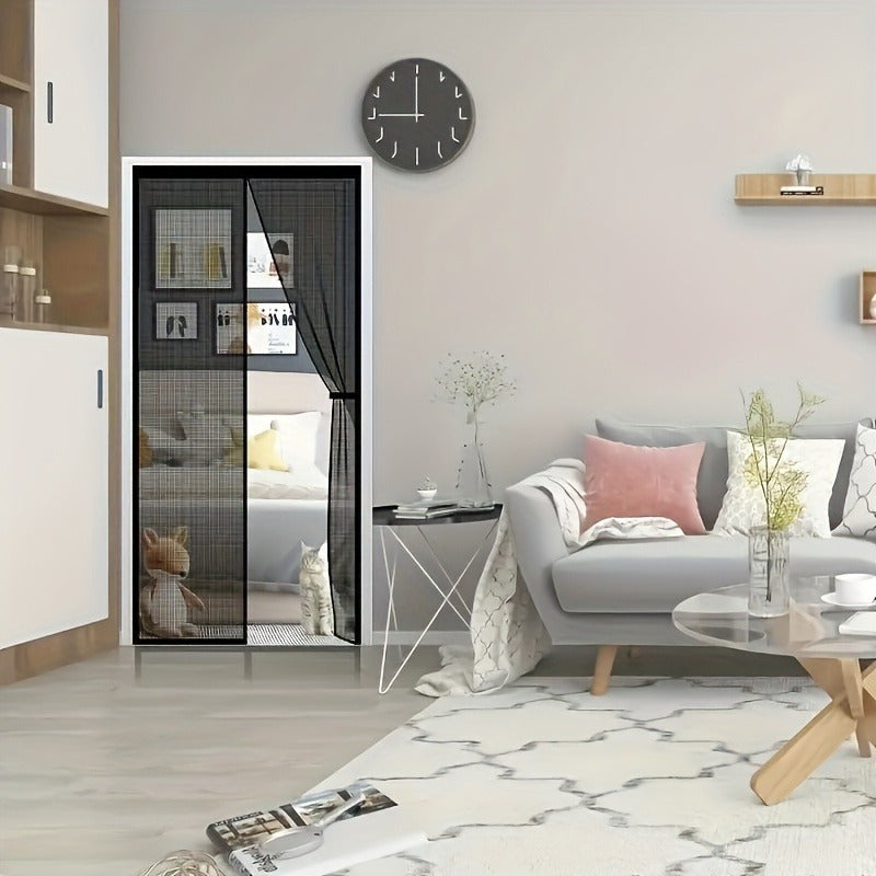 Magnetic Screen Door Hands-Free Auto-Close – Heavy Duty Mesh Curtain with Full-Frame Velcro, Bug & Insect Proof, Pet & Kid Friendly for Front Door, Kitchen, Balcony & Bedroom