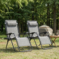 Set of 2 Zero Gravity Chairs 330 Lbs Capacity Foldable Patio Lounger with Adjustable Recline Locking System & Removable Cup Holder for Lawn Poolside Beach & Travel – Grey Black Khaki Blue