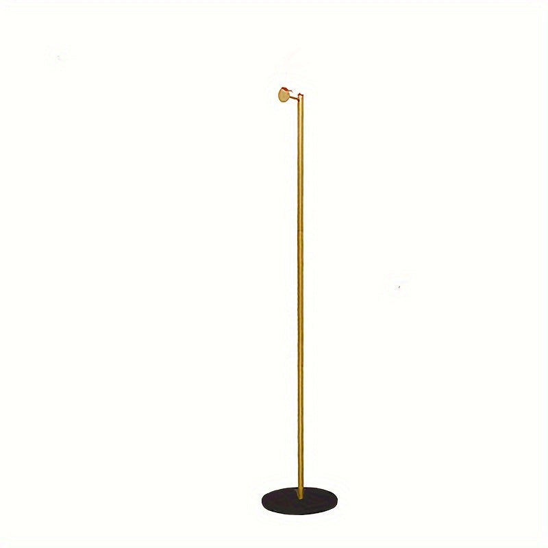 Modern Floor Standing Single Rod Coat Rack – Freestanding Clothing Rack with Golden Bracket for Bedroom Entryway in White or Black Base