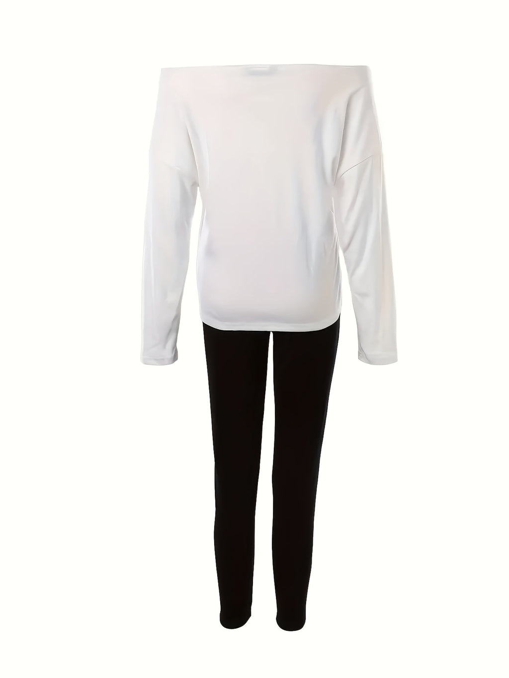 Women's Casual Letter Print Long Sleeve T-Shirt and Wide Leg Pants 2-Piece Matching Lounge Set White Pink Black S-XXL