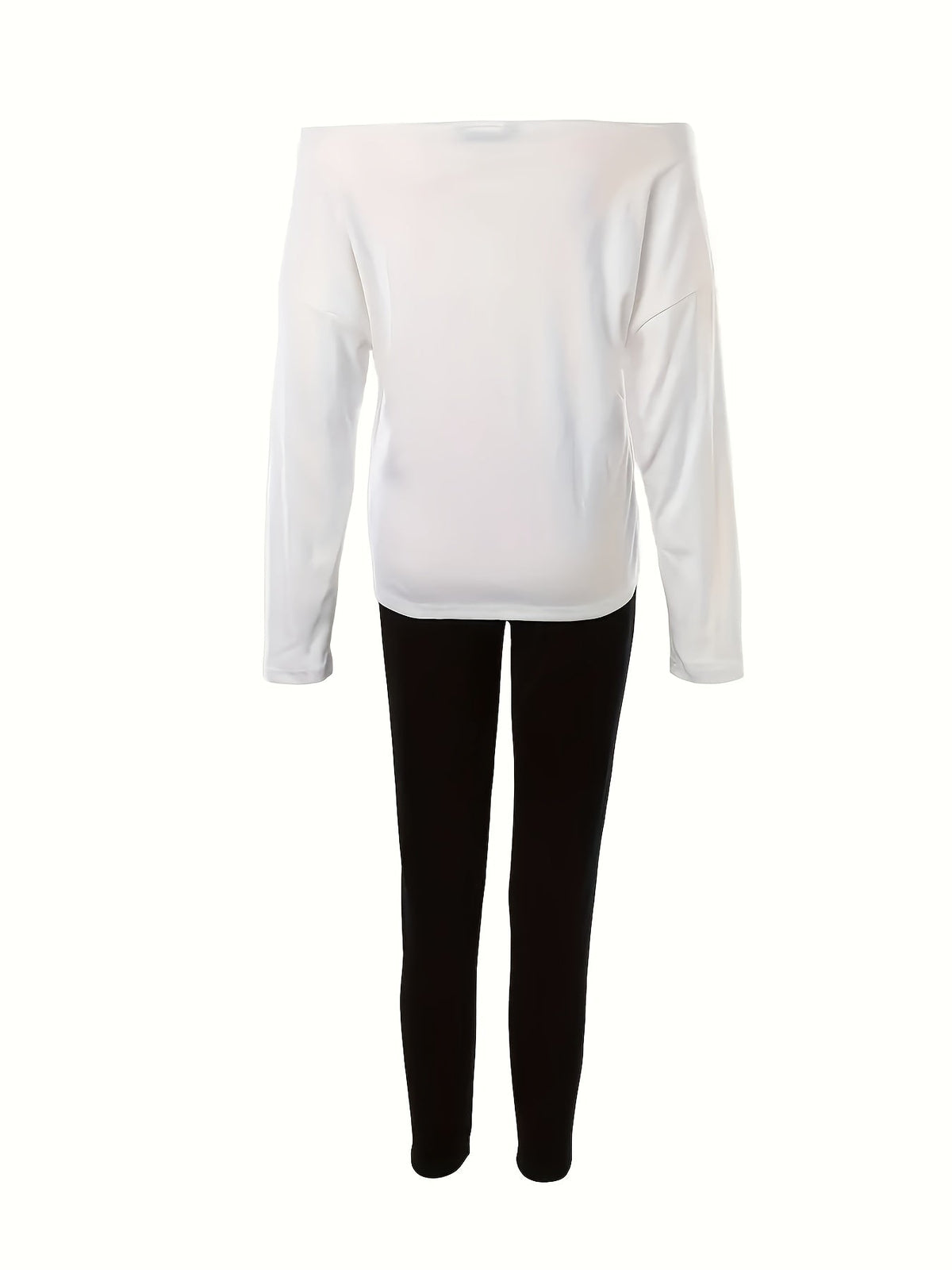 Women's Casual Letter Print Long Sleeve T-Shirt and Wide Leg Pants 2-Piece Matching Lounge Set White Pink Black S-XXL