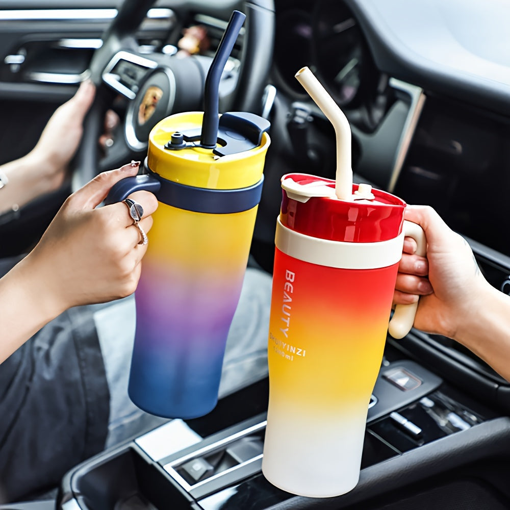 3-Pack Water Bottle Set 46oz 27oz 9.5oz with Straw Lid & Handle – BPA-Free Insulated Travel Cups for Gym, Hiking, Camping, Fitness & Outdoor Sports, Leak-Proof Reusable Drinking Bottles