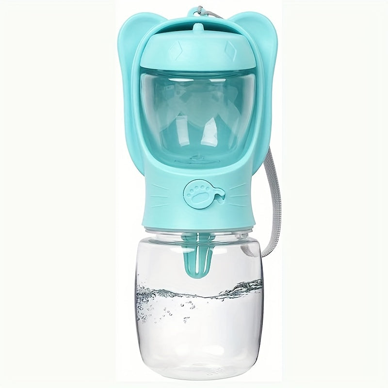 Portable Dog Water Bottle with Food Container - 2-in-1 Outdoor Pet Water Dispenser for Walking, Hiking, and Travel, Leak-Proof Puppy Water Bottle for Dogs & Cats