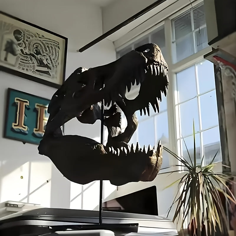 T-Rex Skull Replica Handcrafted Resin Dinosaur Skeleton Model, Realistic Detailed Textures, Indoor Outdoor Home Office Desk Decor, Durable No-Electricity Display, Gift for Dinosaur Enthusiasts