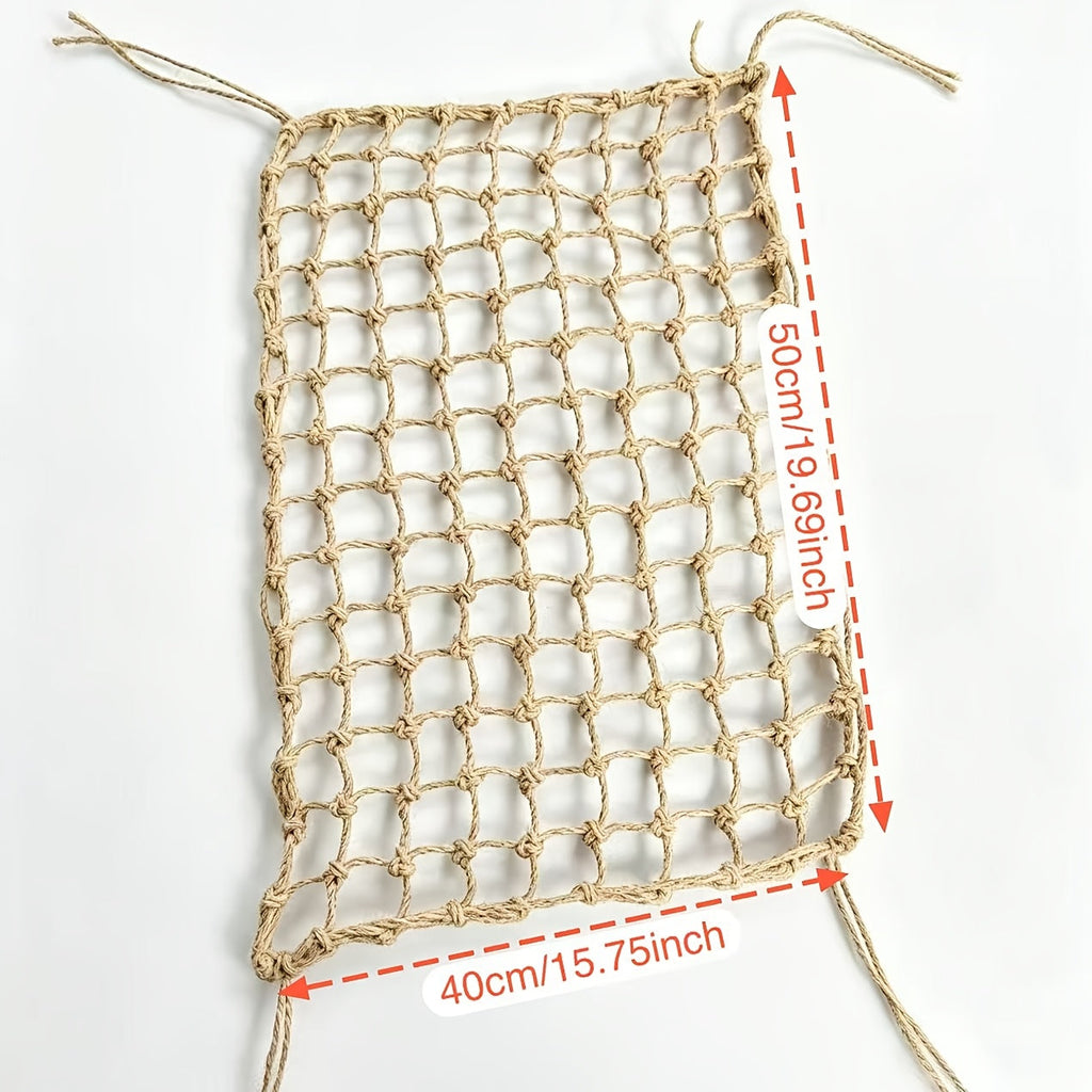 Bird Climbing Net Woven Mesh Pet Cradle Hammock for Parrots, Budgies, Cockatiels, Conures, Cage Rope Net Perch Activity Toy, Small/Large Size