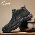 GREKS Men's Hand-Stitched Slip-On Ankle Boots, Casual Moccasin Chukka Loafers with Non-Slip Sole for Outdoor Hiking, Driving, and Daily Wear – Comfortable Lightweight Men's Shoes