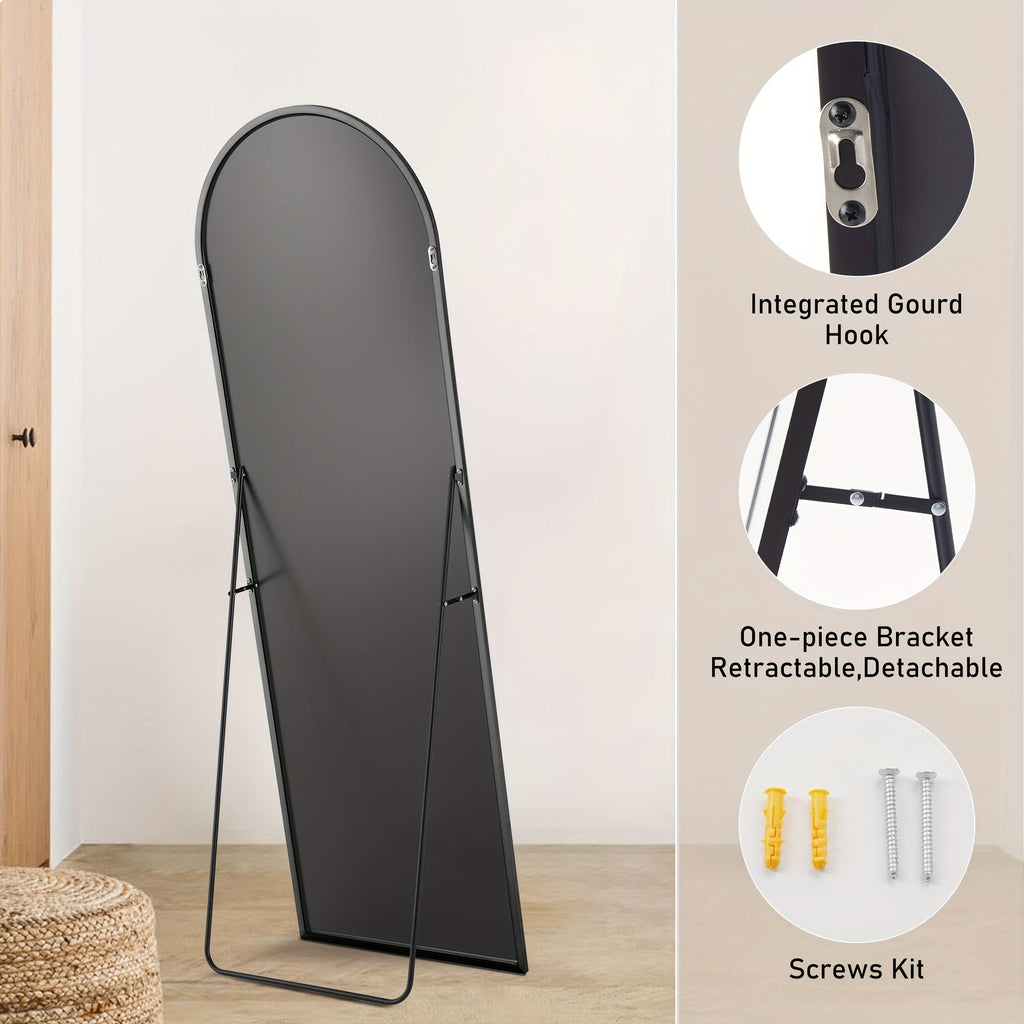 Arched Full Length Mirror – Free Standing, Leaning or Wall Mounted Floor Mirror, Modern Simple Tall Design for Living Room, Bedroom, Cloakroom, Home Decor