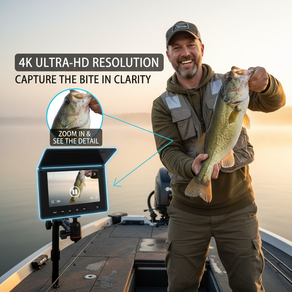 Fish Finder with HD Underwater Camera, 4.3-Inch Screen, 140-Degree Wide-Angle Lens, Fish-Attracting Light, Portable Fishing Viewing Set for Ice, Lake, and River Fishing