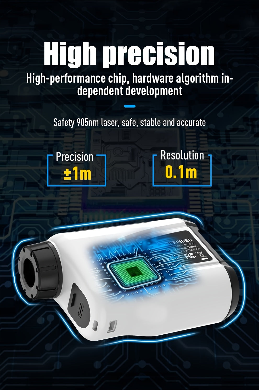 1200 Yard Laser Golf Rangefinder, 6X Magnification, Slope Switch, Pulse Vibration, Target Lock, Trajectory Compensation, Type-C Rechargeable for Golf and Hunting