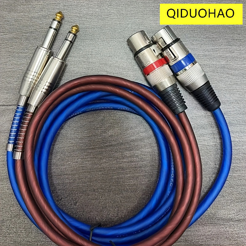 2-Pack 6.5mm TRS to XLR Female Balanced Audio Cable – Tinned Copper Core Mic Cord for Microphones, Mixers, Recording Studios & Stage Lighting, Available in 3FT, 39-Inch & 78-Inch Lengths