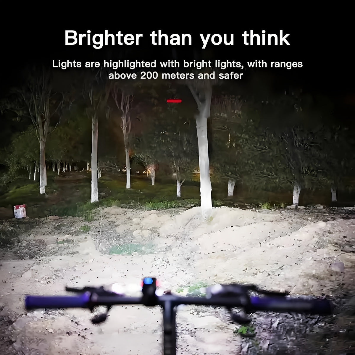 LED Bike Light Set USB-C Rechargeable 1500 Lumens – Front & Rear Bicycle Lights, 6+4 Modes, Waterproof, Power Display, Fast Charging, Safe Night Cycling Lights for Road and Mountain Bikes