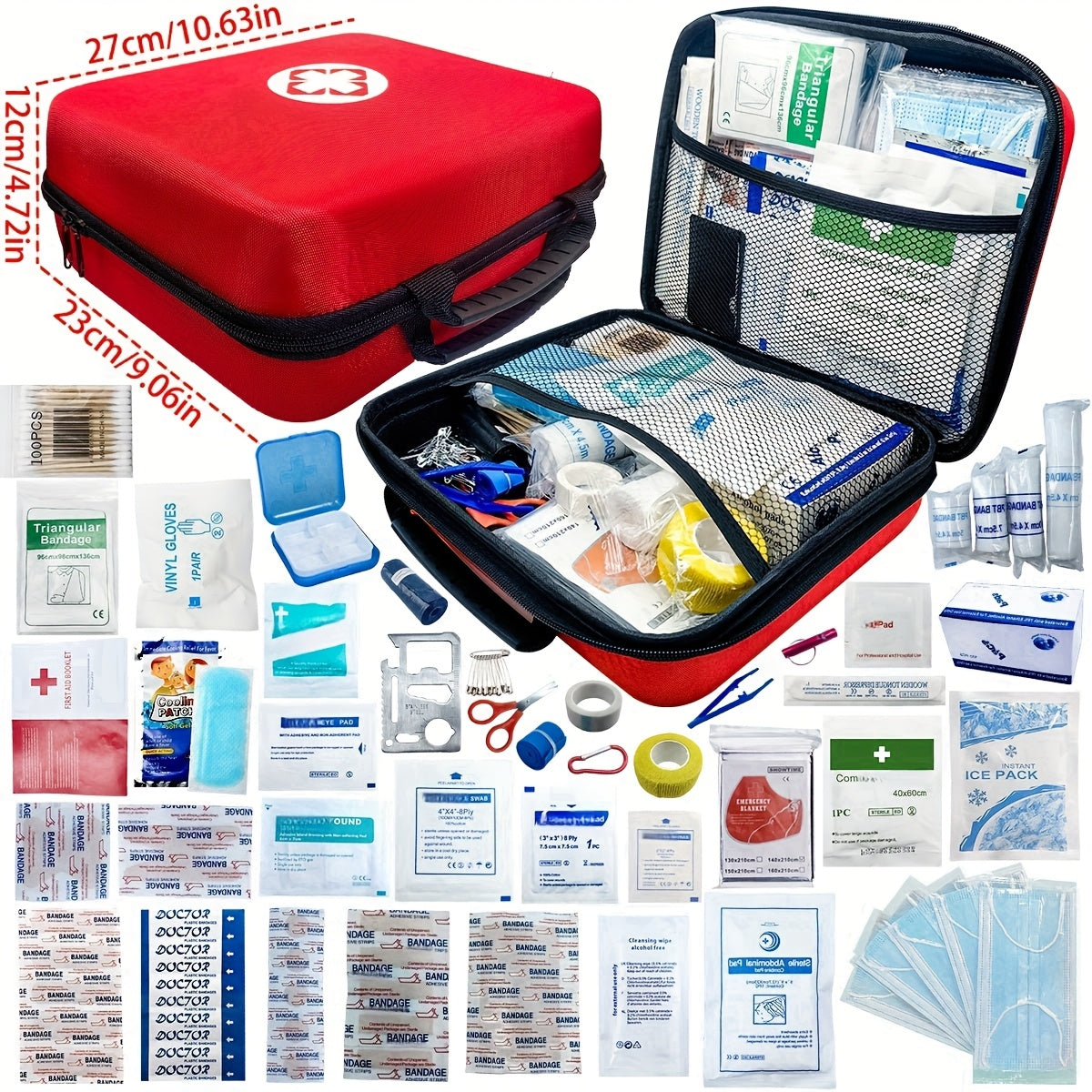 1030-Piece Emergency Survival Kit - 44 Types of Supplies, Extra Large Deluxe First Aid & Disaster Preparedness Kit for Family, Car, Office, School & Camping