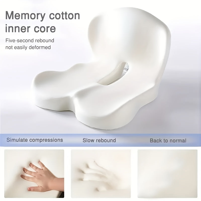 Ergonomic Memory Foam Seat Cushion with Back Support – Non-Slip Office Chair, Gaming Chair, and Car Seat Pad for Hip and Tailbone Pain Relief, Long-Sitting Comfort
