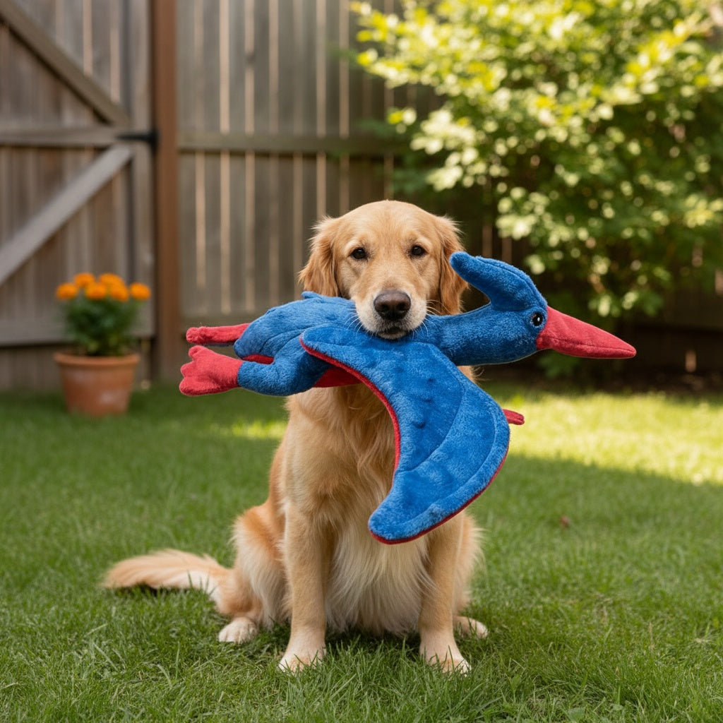 Squeaky Dog Chew Toy - Double-Layer Soft Tear-Resistant Washable Plush Pet Toy for Dogs & Cats, Cartoon Design for All Breeds & Sizes, Interactive Bite & Squeak Companion Toy