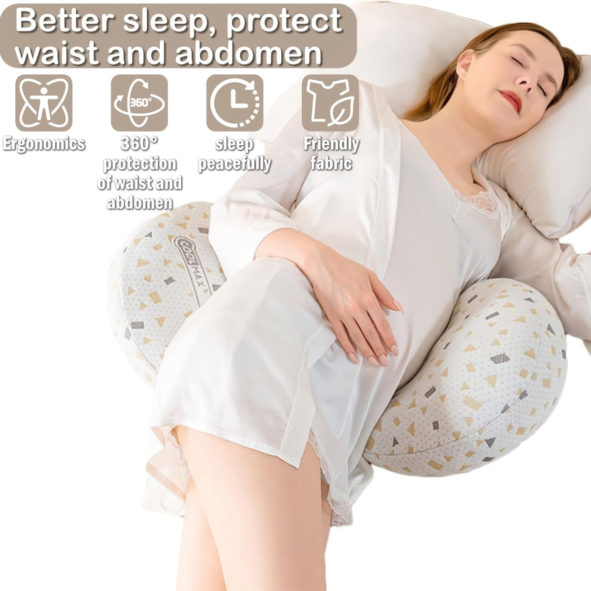 Interchangeable U-Shaped & H-Shaped Pregnancy Pillow, Side Sleeping Support for Waist Belly & Back, Maternity Body Pillow for Expecting Moms, Multiple Colors & Fill Options