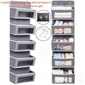 5-Layer Behind-Door Storage Rack - 44LB Load-Bearing, No-Drill Anti-Tilt Hanging Organizer - Multifunctional Plastic Storage for Bedroom, Bathroom, Kitchen & Wardrobe - Grey