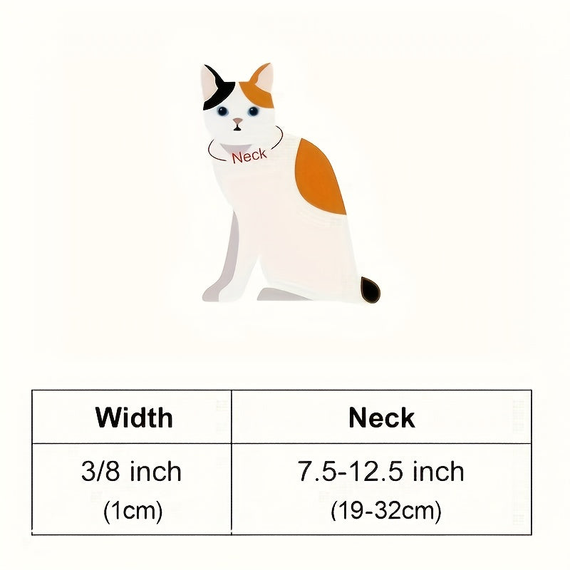Reflective Pet Collar with Bell 2-Piece Set - Adjustable Striped Polyester Cat & Dog Collar with Paw Print Design, Safety Breakaway Buckle, 10 Colors for Small Dogs and Cats, One Size