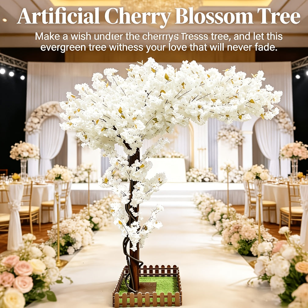 Artificial Cherry Blossom Tree Large Handmade Light Pink, Silk Flower Wishing Tree for Indoor Outdoor Home Office Wedding Party, Easy Assembly No Maintenance, 70"x47" / 78"x59"