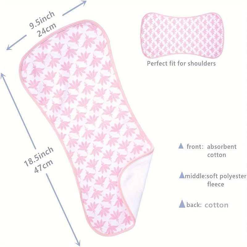 4-Pack Ultra-Soft Cotton Baby Burp Cloths Large Absorbent Unisex Cute Designs – Newborn Burping Cloths for Boys Girls Pink Green