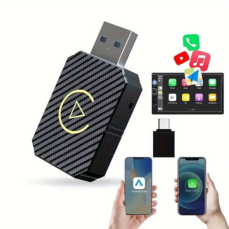2025 Upgraded Mini Wireless CarPlay Adapter – Plug & Play Wired to Wireless CarPlay Dongle for Apple iPhone & Android, Low Latency, Fast Stable Connection, No Battery Required, USB Set Included