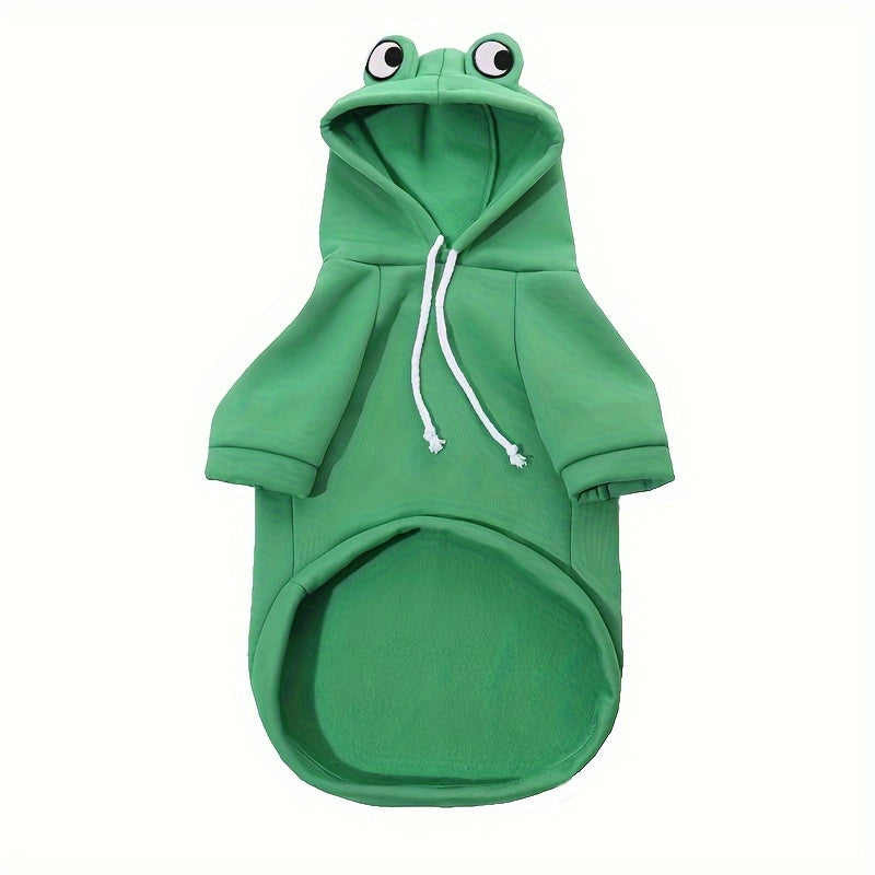 Frog Hoodie Dog Sweatshirt for Small and Medium Dogs - Warm Cozy Dog Hoodie for Cold Weather, Cute Frog Costume Dog Clothes in 4 Colors & Sizes S-XXL for Chihuahua, Pomeranian, Corgi, and Dachshund