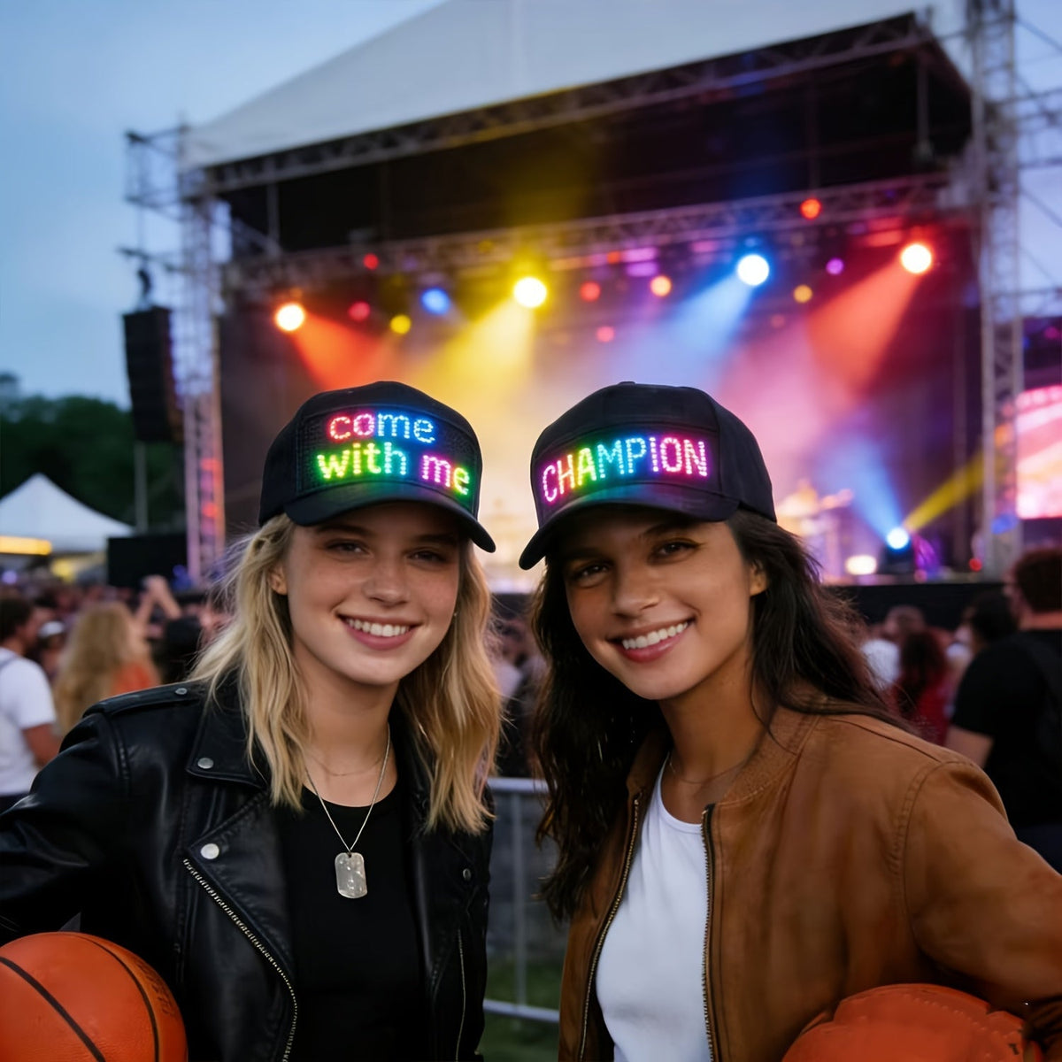 Programmable LED Light-Up Baseball Cap – Bluetooth App Scrolling Text & Animation, Rechargeable Flashing Hat for Parties, Music Festivals, and Night Runs, Adjustable Gift for Teens