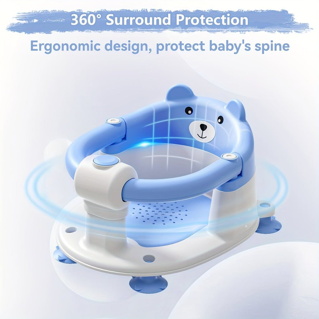 Baby Bath Seat for Babies 6 Months & Up, Non-Slip Infant Bathtub Chair with 4 Suction Cups & Soft Cushion, Compact Toddler Bath Seat for Sitting Up in Tub or Shower, Boys & Girls