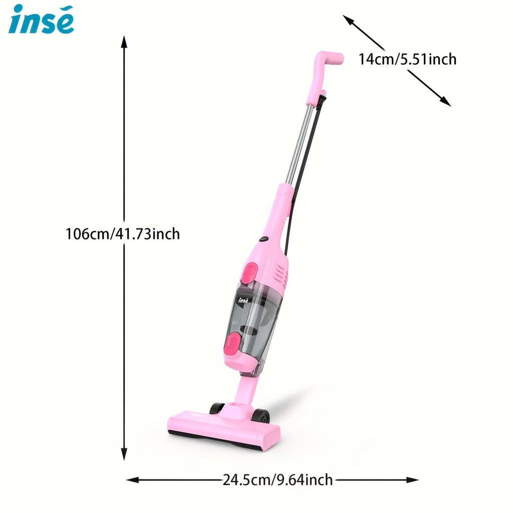20kPa Stick Vacuum Cleaner with Handheld - 600W Powerful Motor, Bagless Upright Vacuum, 68oz Dustbin, 18ft Cord, Ultra-Lightweight for Hard Floor Pet Hair Carpet Car Cleaning - 7 Colors