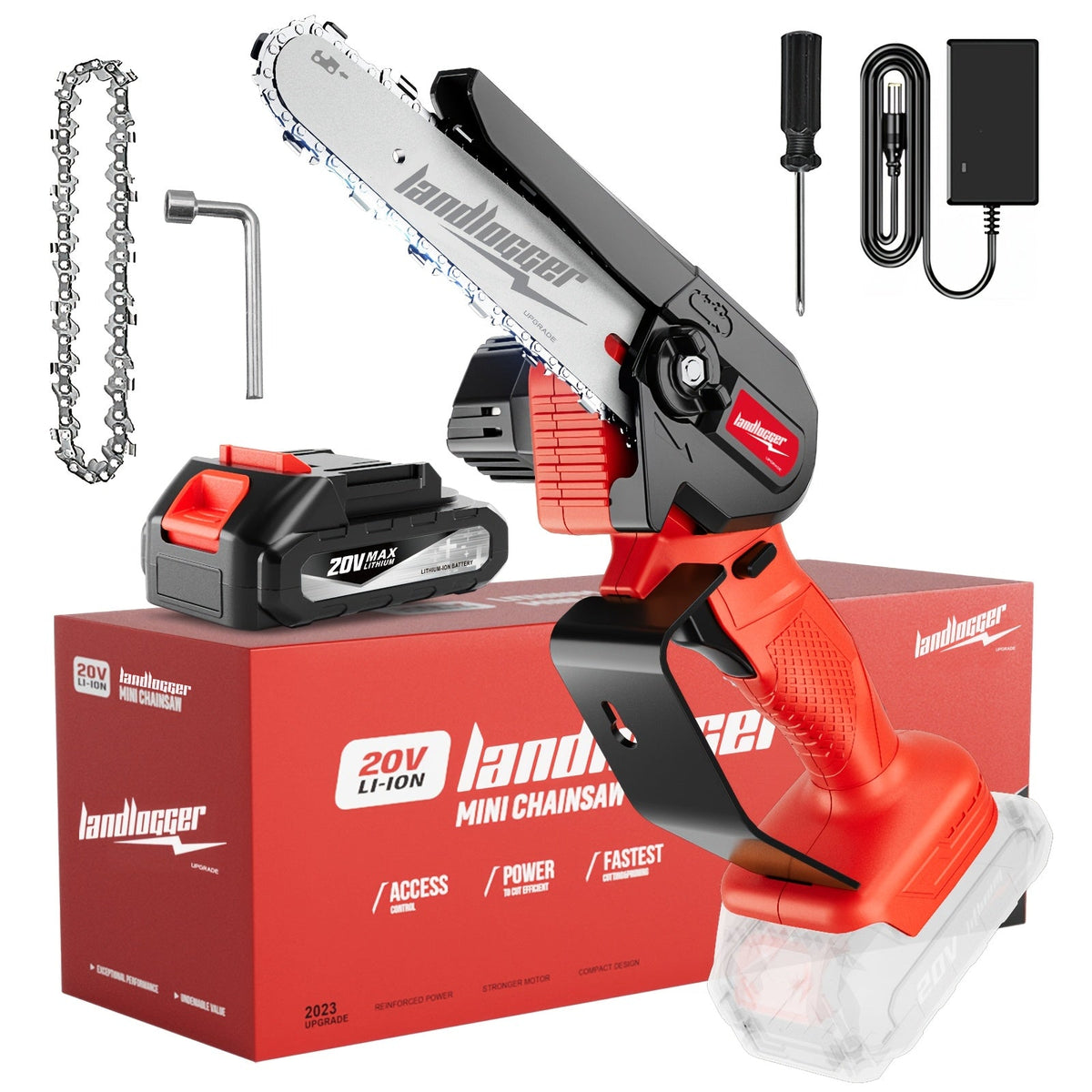 6-Inch Cordless Mini Chainsaw, Battery-Powered Electric Chainsaw with Safety Guard, Adjustable Chain, and Ergonomic Grip for Tree Trimming, Branch Cutting, and Yard Work - Gift for DIY Home Garden and Outdoor Use