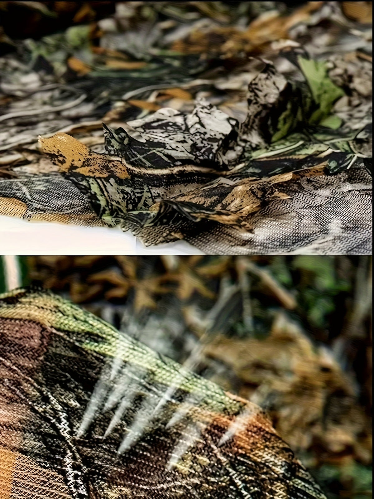 3D Maple Leaf Camouflage Ghillie Suit with Net Hood - One Size Fits S-XL Camo Hunting Suit for Deer Turkey Hunting, Bird Watching, Airsoft, Paintball, Survival Games, Wildlife Photography (Fern Green)