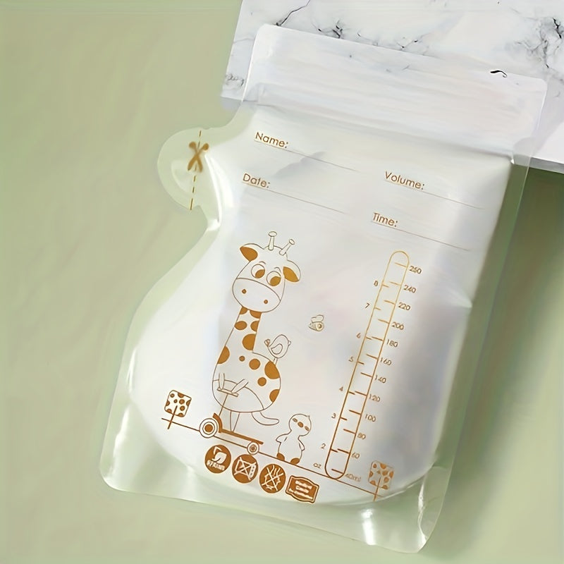 100-Pack 8oz Breast Milk Storage Bags with Pour Spout, Transparent Space-Saving Flat Profile Pre-Sterilized Breastmilk Bags for Breastfeeding Moms