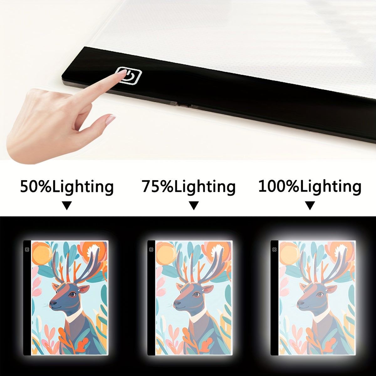 A2 LED Light Pad for Diamond Painting, Tracing, and Drawing, 3-Level Brightness, USB Powered, Ultra-Thin Acrylic Light Board, 15.75x23.62 Inch, for Diamond Art Supplies and Animation