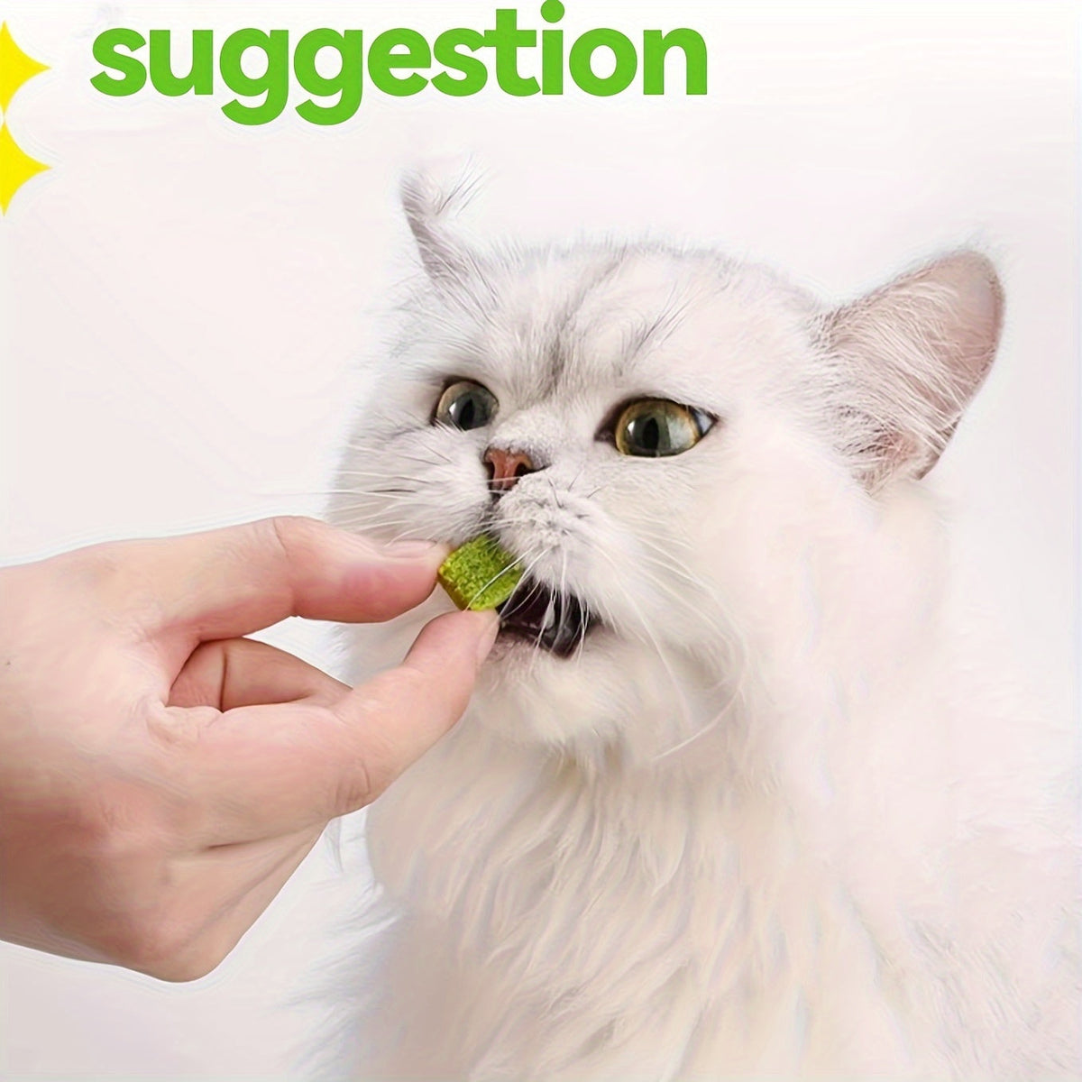 Freeze-Dried Cat Grass Hairball Control Tablets – Natural Mint Molar Sticks & Granules, Chicken-Flavored Cat Snacks for Dental Health & Hairball Removal