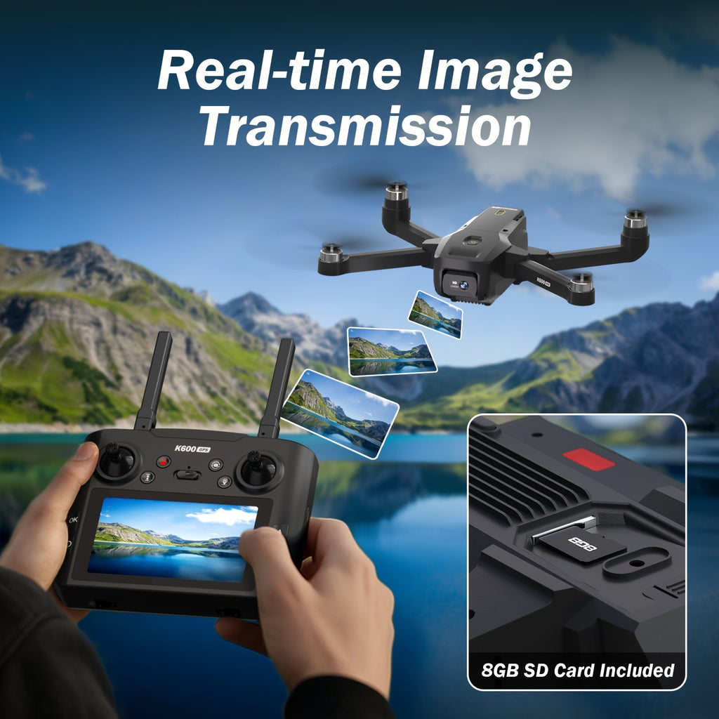 GPS Drone with Camera for Adults, 4.5-Inch LCD Screen Remote, Brushless Motor, GPS Auto Return & Follow Me, Gesture Flight, Altitude Hold, 32G SD Card, Under 250G – Professional RC Quadcopter for Beginners