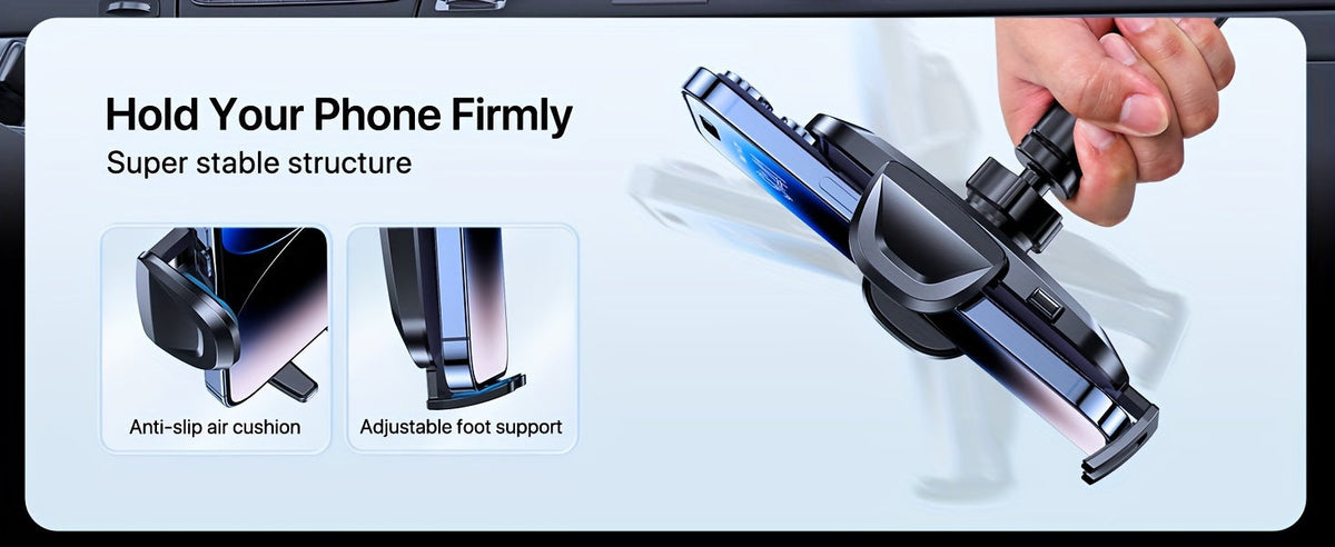 3-in-1 Car Phone Holder: Suction Cup & Air Vent Mount | 360° Rotation, 6.5"-8.5" Telescopic Arm, 60lb Nano-Gel Suction, Scratch-Proof – Universal Fit for iPhone, Samsung, Google & All 4"-7.2" Phones