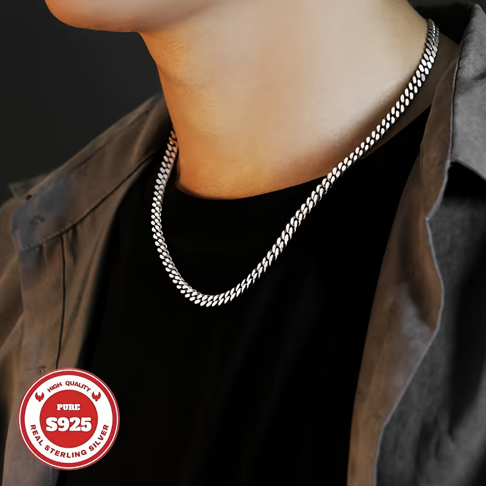 S925 Sterling Silver Cuban Chain Necklace for Men – 6mm & 10mm Wide, 18 to 24 Inches, Handcrafted Heavyweight Bold Link Chain, Durable Jewelry for Everyday Wear and Special Occasions