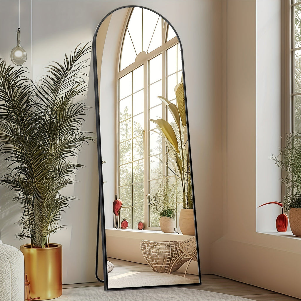 Arched Full Length Mirror – Free Standing, Leaning or Wall Mounted Floor Mirror, Modern Simple Tall Design for Living Room, Bedroom, Cloakroom, Home Decor