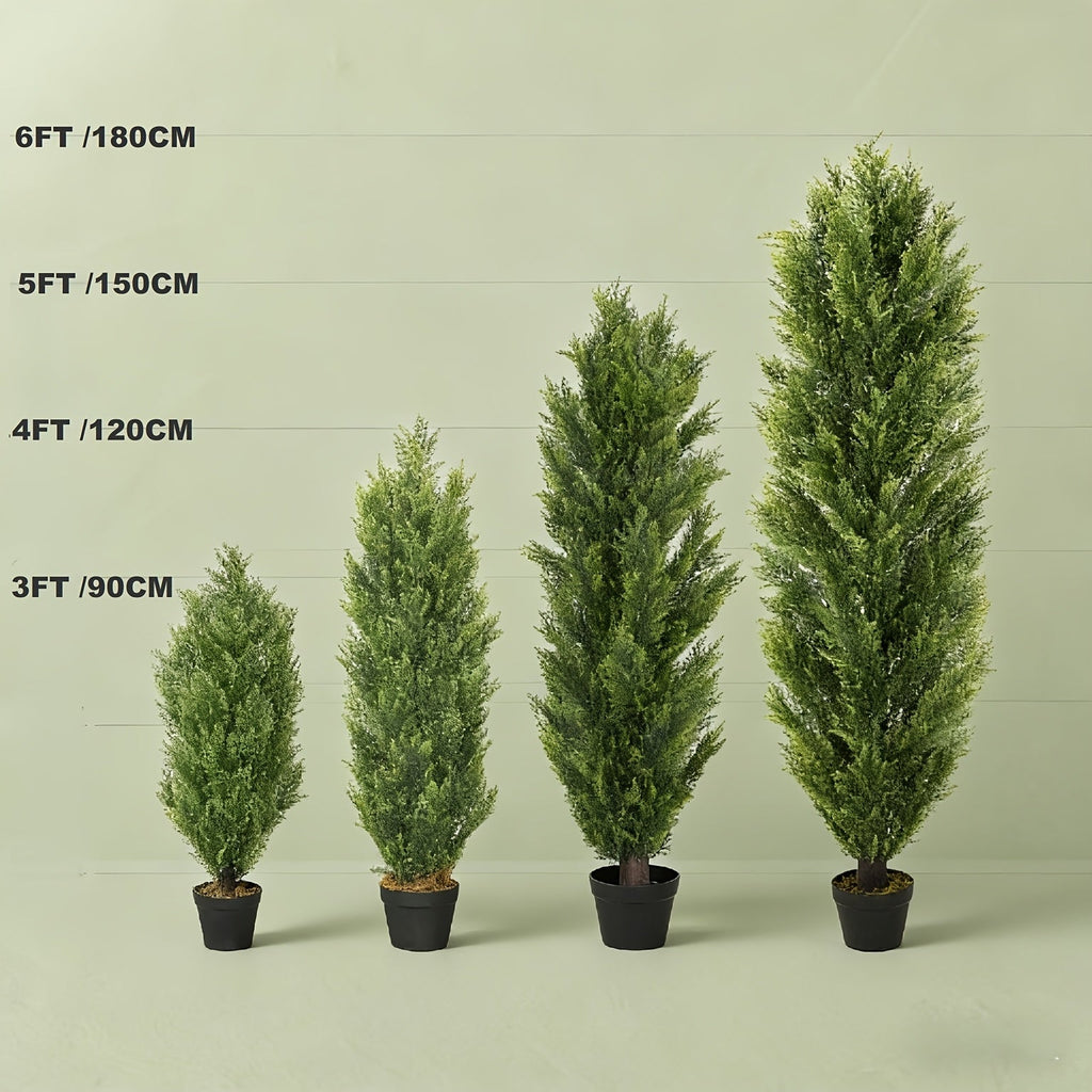 2-Pack Artificial Shaped Pine Trees – Faux Topiary Greenery Trees for Indoor & Outdoor, Front Door, Courtyard & Entryway Decor, 3FT / 4FT / 5FT / 6FT, Low-Maintenance Year-Round Decor – Nova Mart