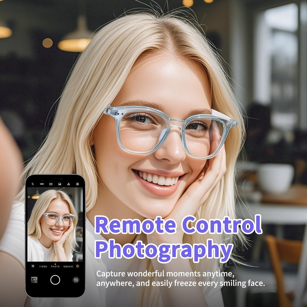 Photochromic Smart Glasses with Bluetooth Audio – Auto-Tinting Lenses, Anti-Blue Light, Wireless Music & Calls, Unisex Sports & Driving Eyewear, Perfect Holiday Gift