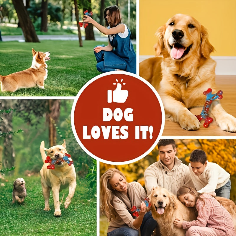 Indestructible Dog Chew Toys for Aggressive Chewers, Large Breed Tough Nylon Dog Teething Toy, Durable Sturdy Boredom Relief Interactive Chew Toy Keeps Dogs Busy, Red, 1pc/2pcs/4pcs