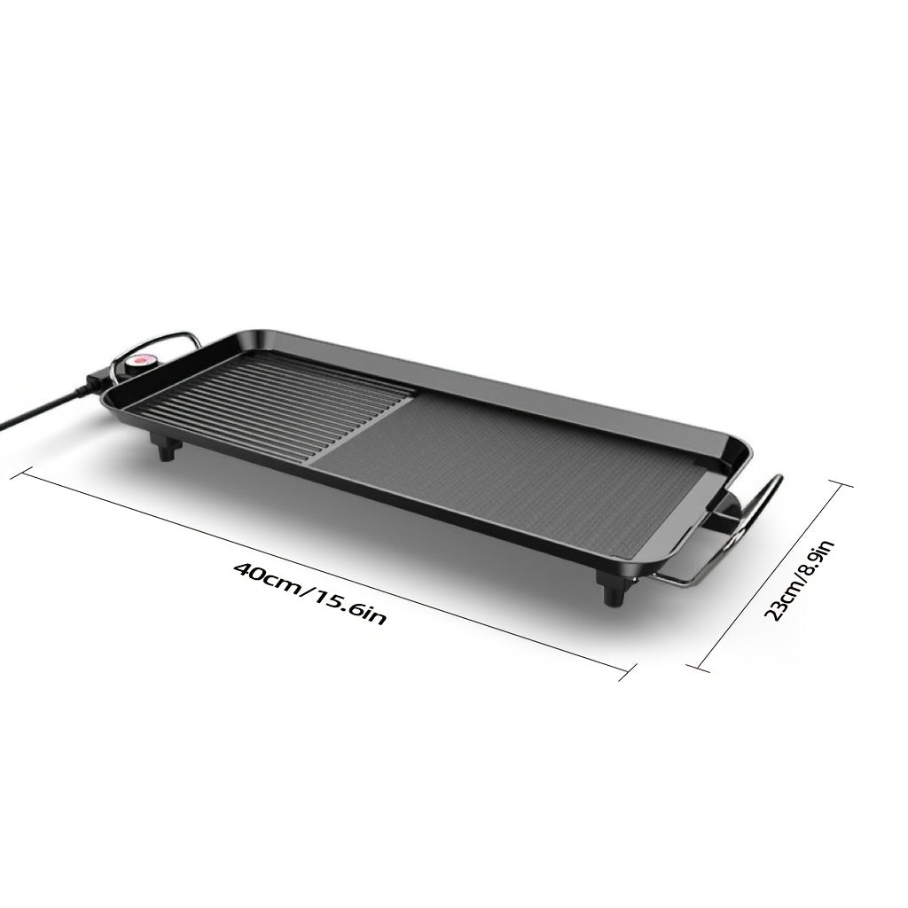 Household Smokeless Electric Grill - Extra-Large Non-Stick Roasting Pan, Adjustable Temperature & Drip Tray - Multifunctional Indoor & Outdoor BBQ - Medium, Large & Extended - Holiday Gift