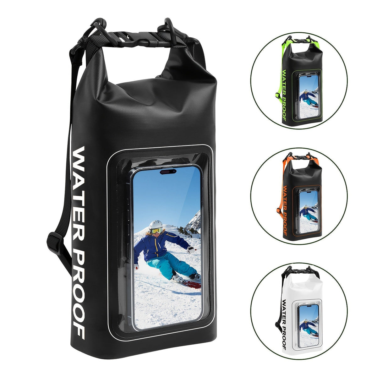 10L Waterproof Roll-Top Dry Bag with Phone Case - Crossbody Shoulder Bag for Kayaking, Boating, Beach, Camping, Swimming, Fishing, Rafting, and Travel