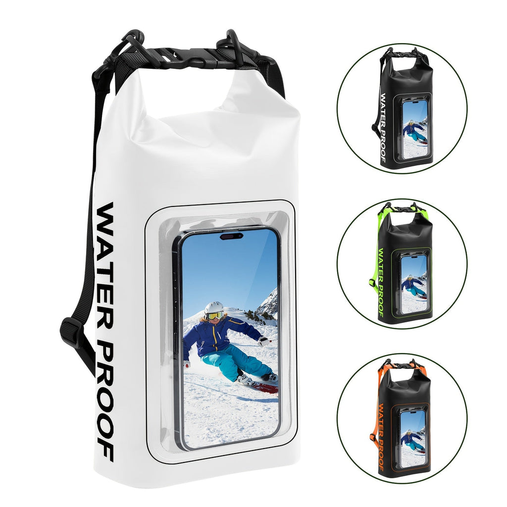 10L Waterproof Roll-Top Dry Bag with Phone Case - Crossbody Shoulder Bag for Kayaking, Boating, Beach, Camping, Swimming, Fishing, Rafting, and Travel