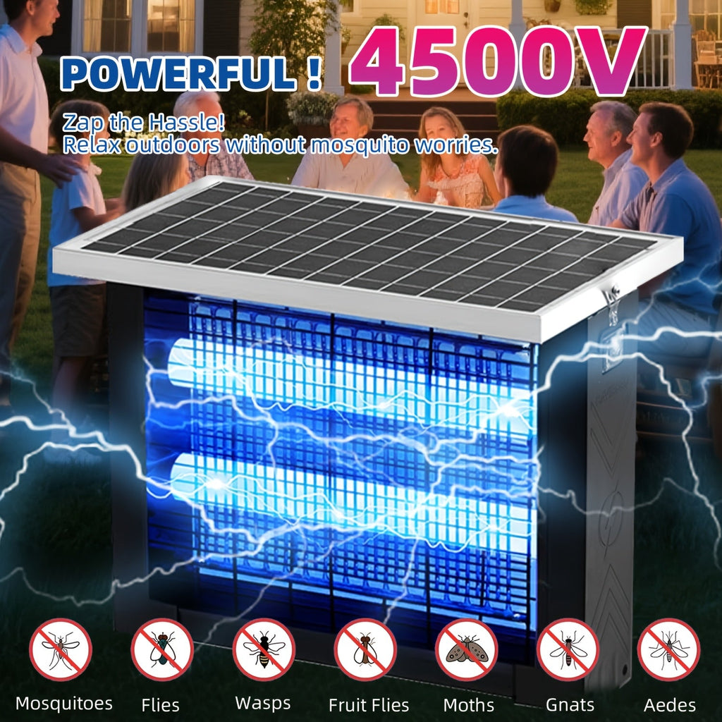Powerful Solar Bug Zapper - 2,000 Sq Ft Coverage - Portable Rechargeable Cordless Mosquito & Fly Zapper - Patio, Garden, Backyard, RV & Camping Pest Control
