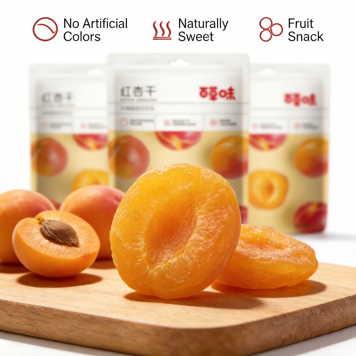 Dried Apricots Snack 3-Bag Pack, Natural Tropical Dried Fruit, Healthy Sweet Snack for Parties, Gifts, and Travel