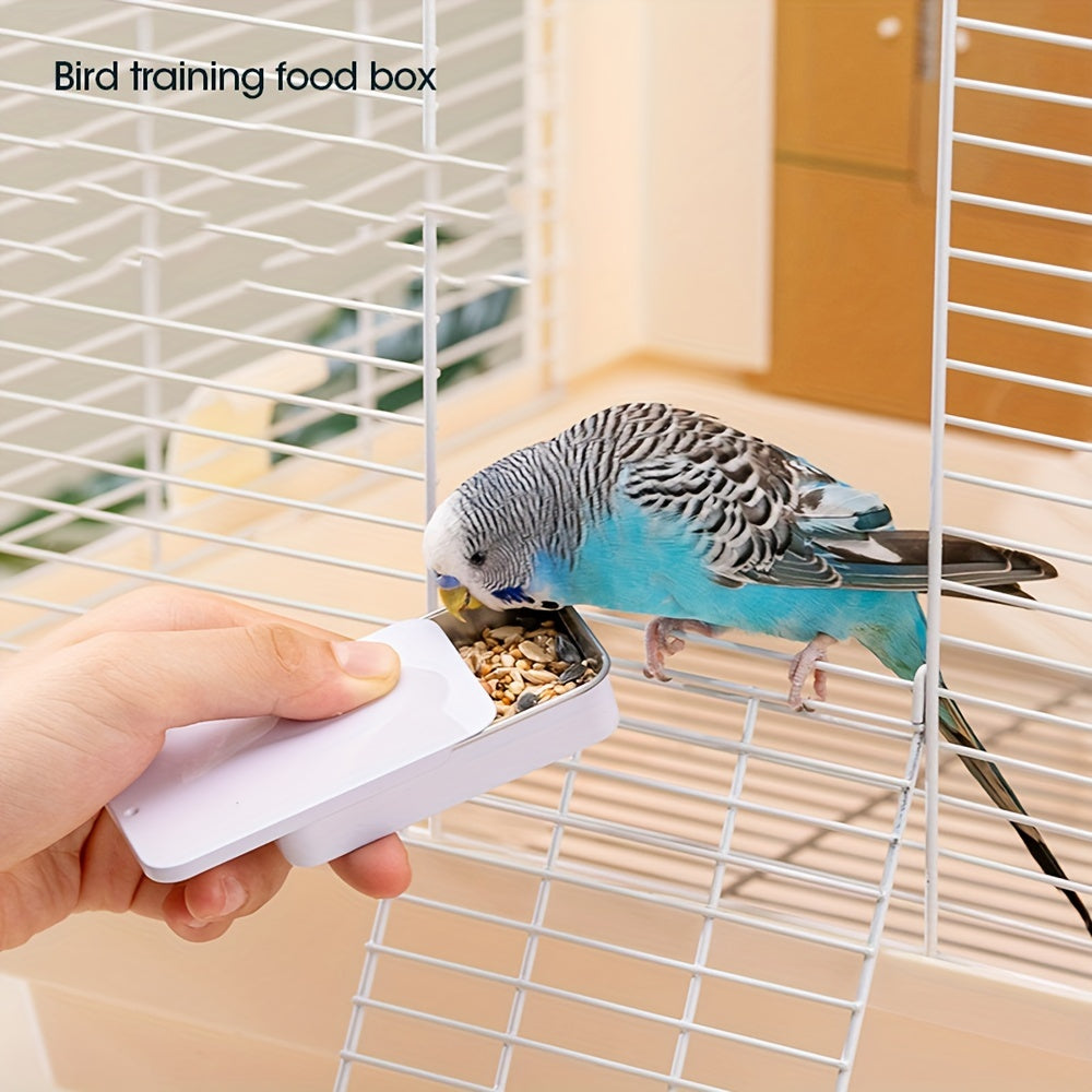 Parrot Training Starter Kit - Bird Training Food Bowls, Hand Feeder & Whistle Set for Parrots, Parakeets, Budgies, Cockatiels, Conures - Bird Pet Supplies, Taming & Bonding Accessories (Random Color)